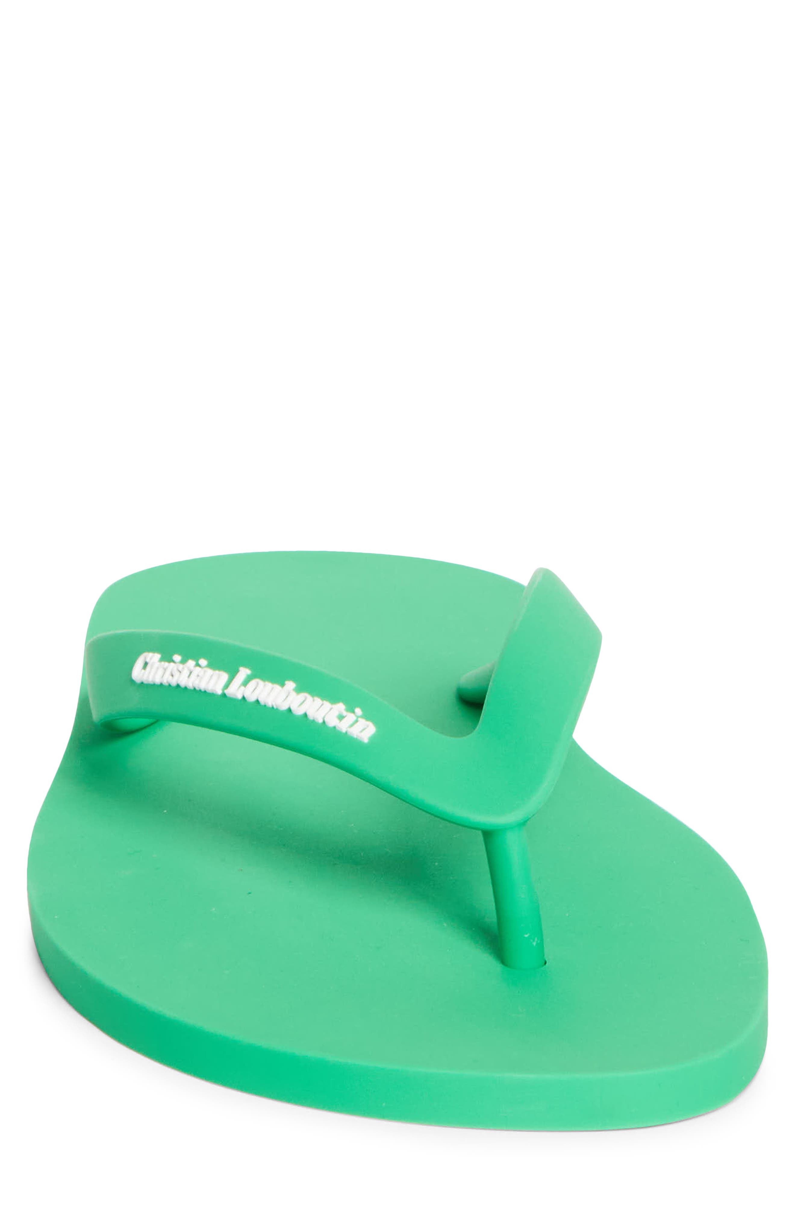 Christian Louboutin Logo Embossed Rubber Flip Flop (Men) | Nordstrom