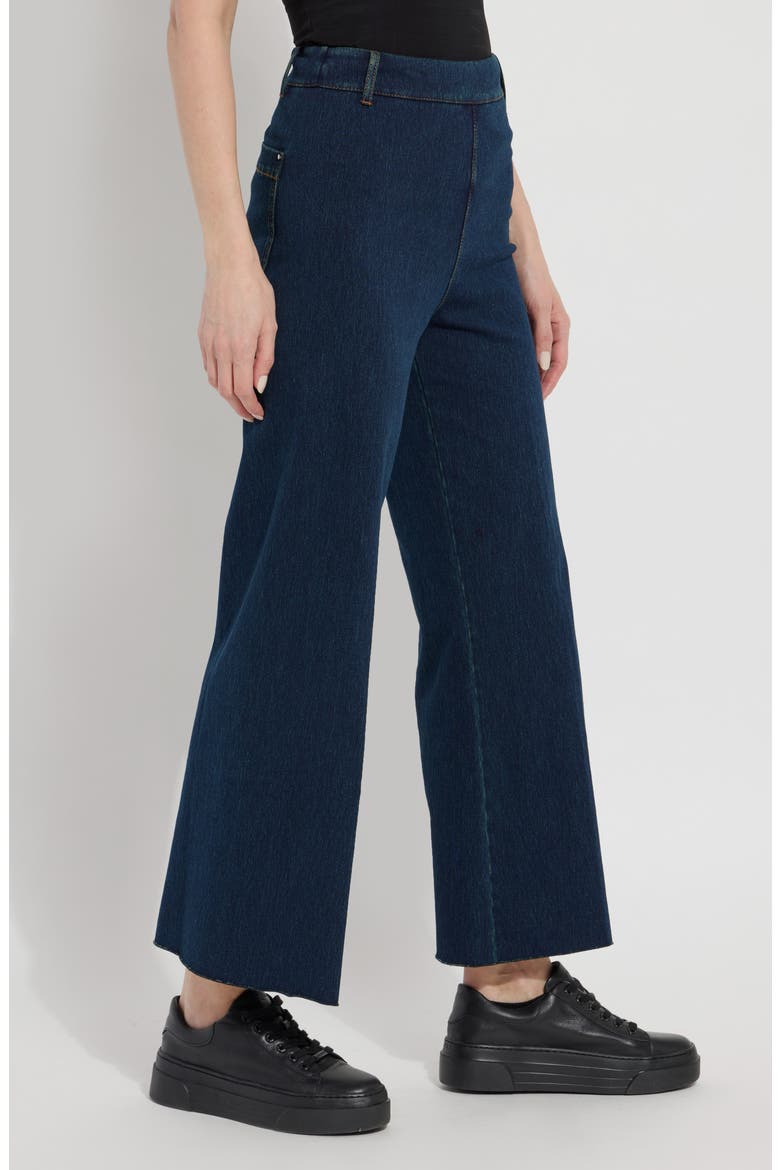 'Lyssentials Erin High Waist Ankle Wide Leg Denim Jeans, Alternate, color, INDIGO