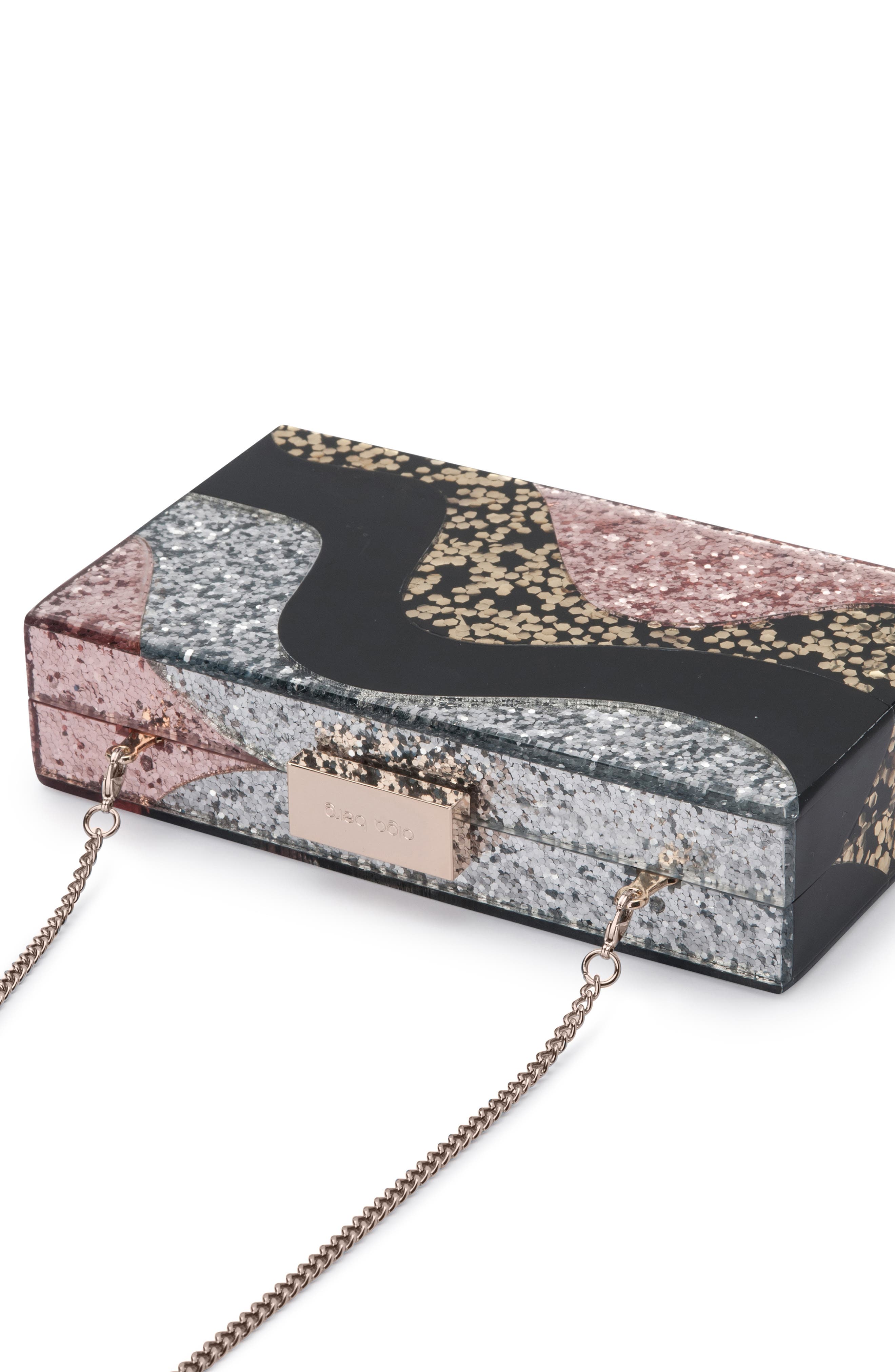 Olga Berg Paris Wavy Acrylic Frame Clutch, Alternate, color, 