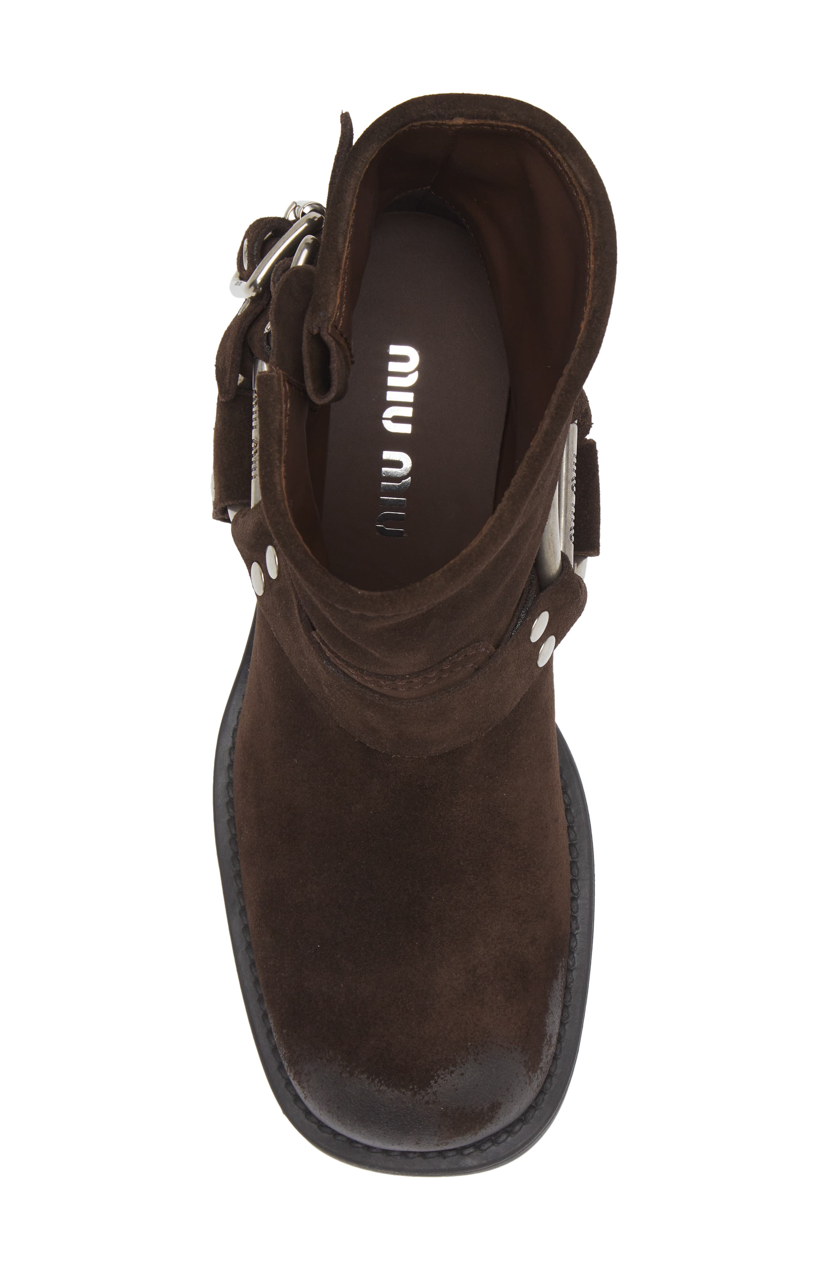 Miu Miu Harness Biker Ankle Boot, Alternate, color, 