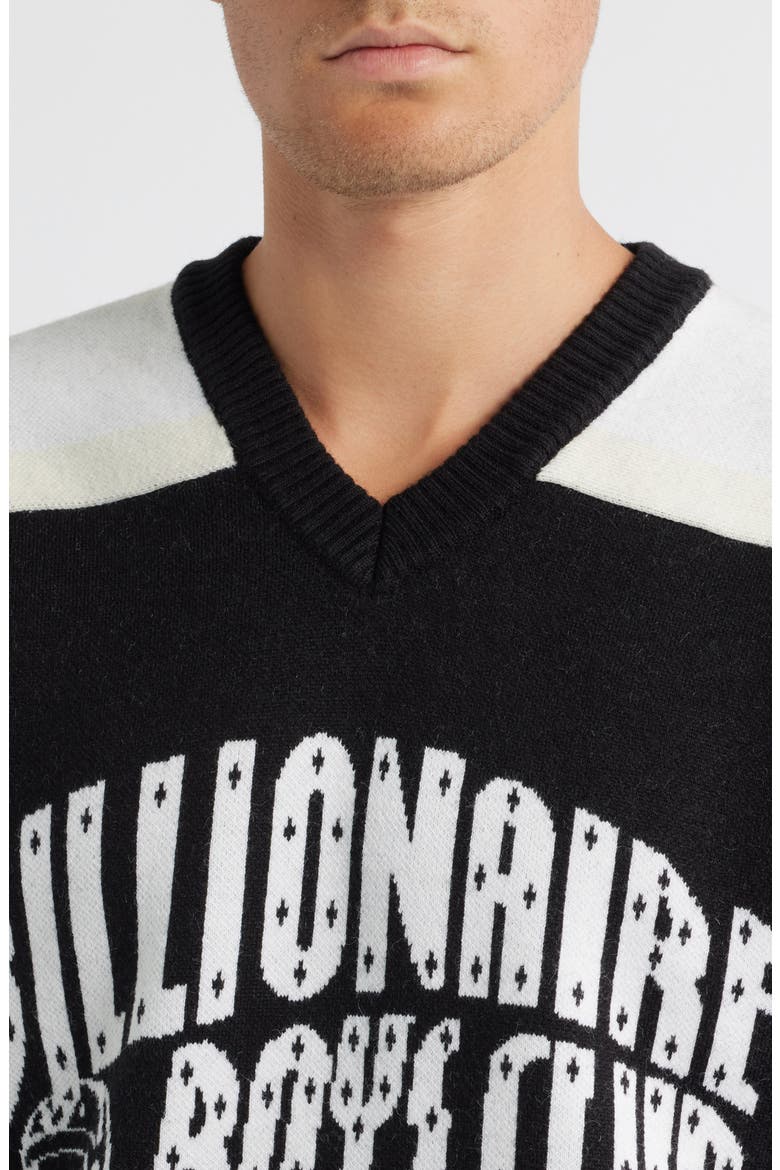 BB Puck V-Neck Jersey Sweater, Alternate, color, BLACK