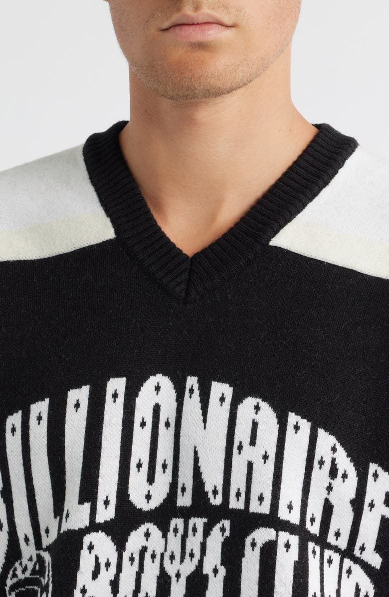 Billionaire Boys Club BB Puck V-Neck Jersey Sweater, Alternate, color, Black