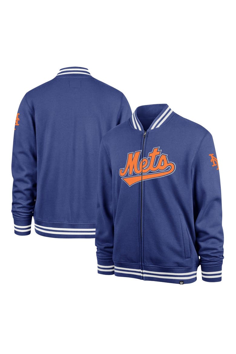 Men's '47 Royal New York Mets Wax Pack Pro Camden Full-Zip Track Jacket, Main, color, Royal