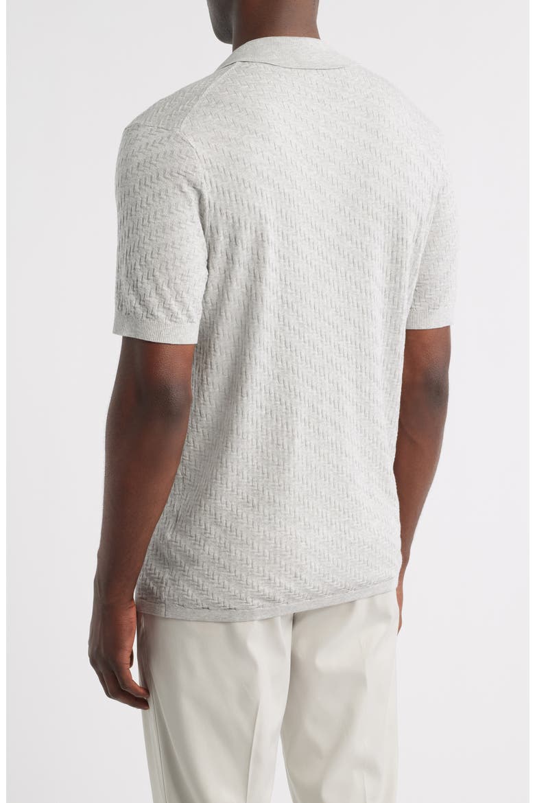 Skelling Textured Polo Sweater, Alternate, color, DOVE GREY