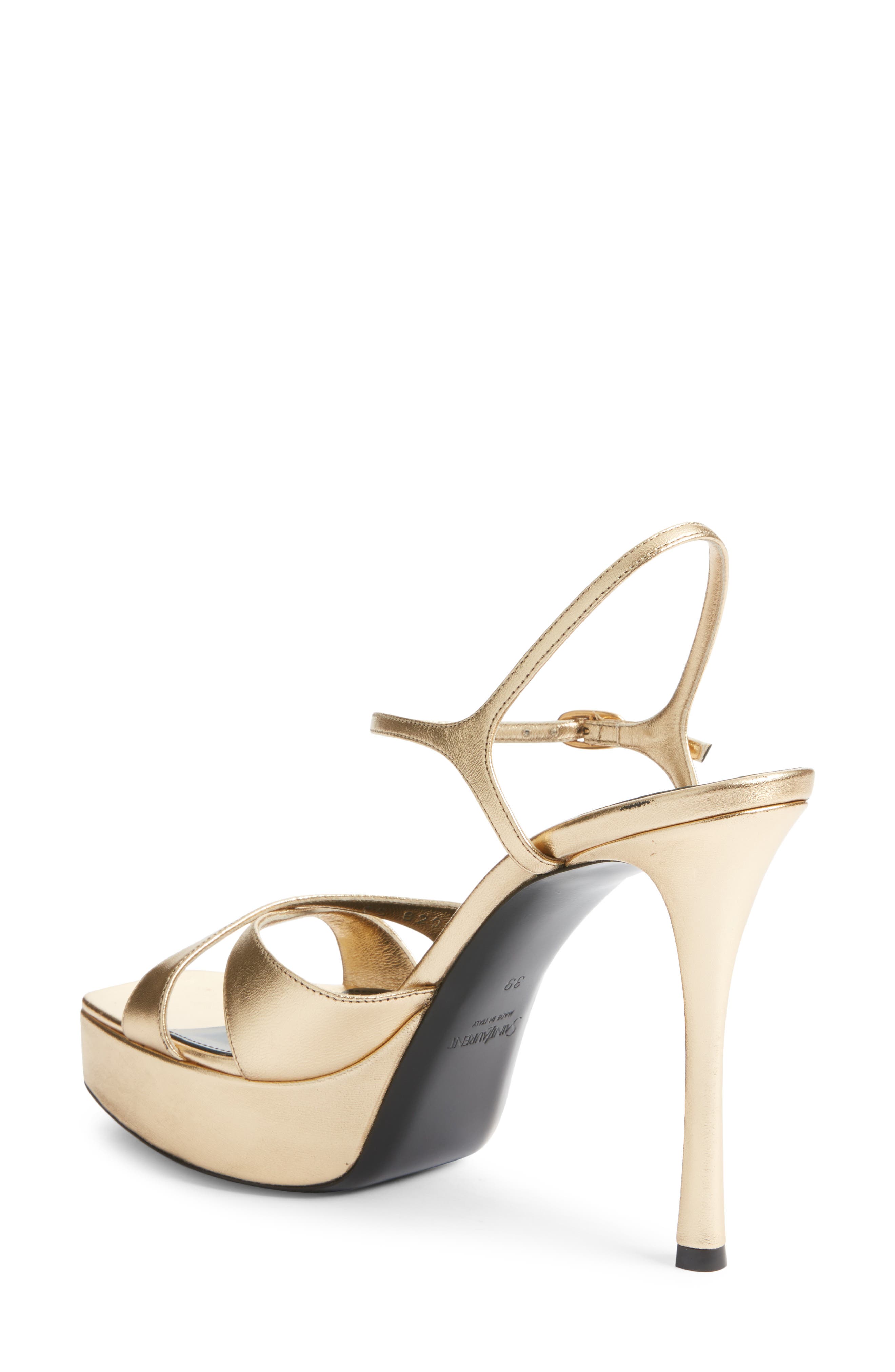 Saint Laurent Debbie Platform Sandal, Alternate, color, Egypt Gold