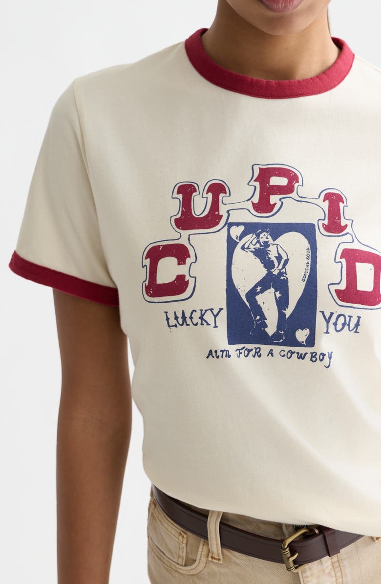 Scotch 
Soda Cotton Blend Graphic Ringer T-Shirt, Alternate, color, Eggnog