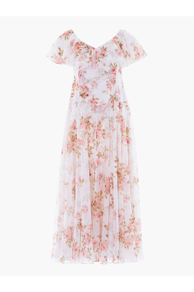 Summer's Rose Georgette Ankle Gown, Alternate, color, White