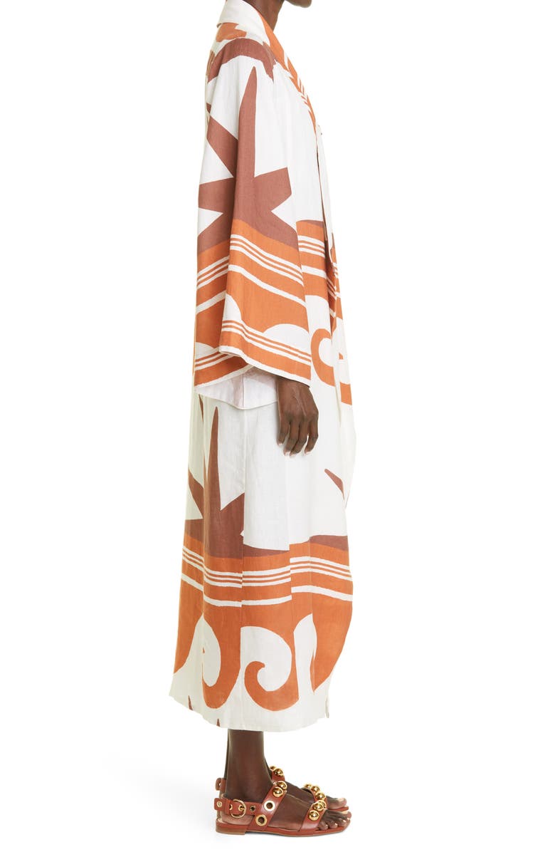 Johanna Ortiz Reclamos Del Mar Abstract Print Organic Linen Cover-Up, Alternate, color, 