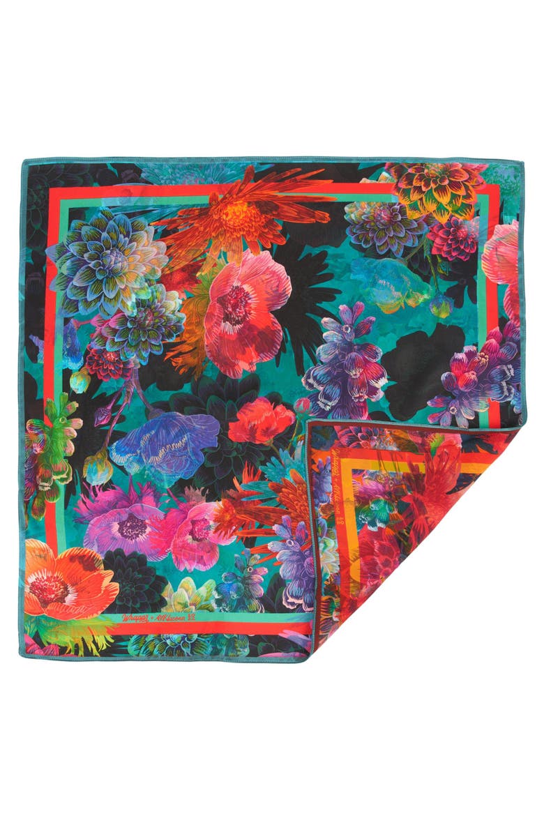 Daisy | 28" Mulberry Silk Furoshiki Gift Wrap by Adam Klassen, Main, color, Red