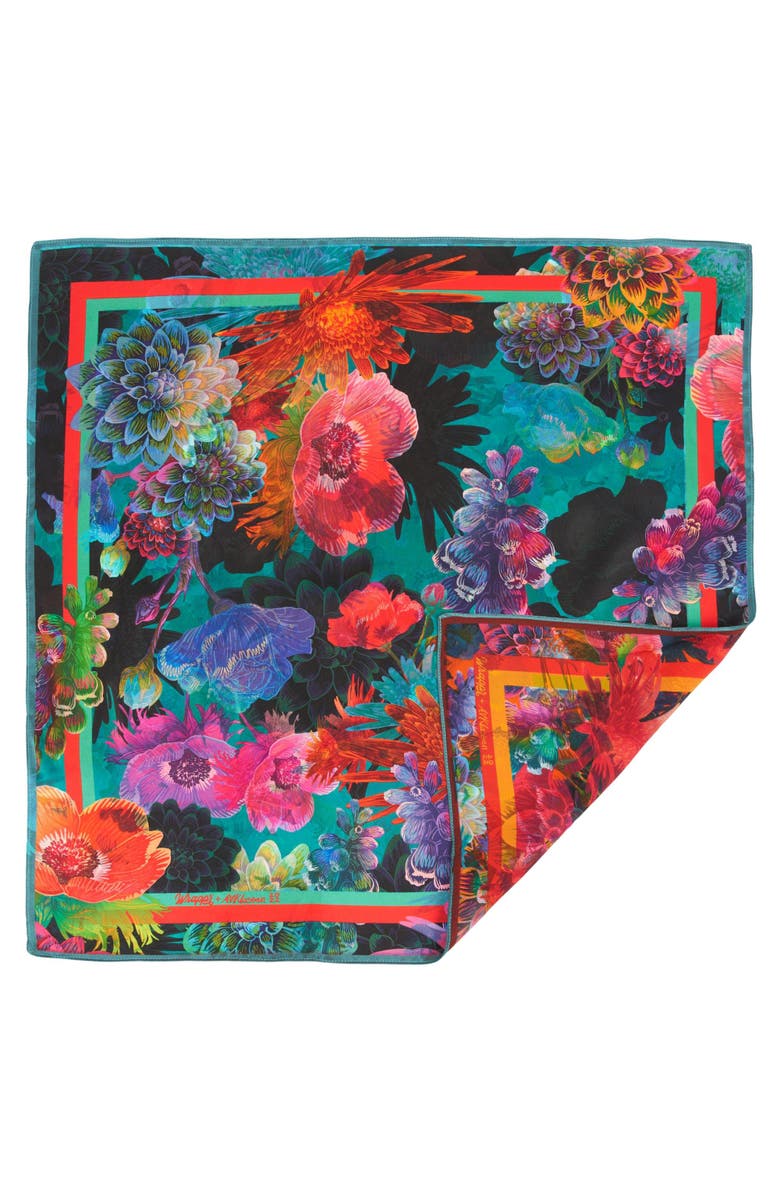 Wrappr Giftwrap Daisy | 28" Mulberry Silk Furoshiki Gift Wrap by Adam Klassen, Main, color, Red