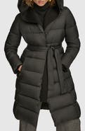 Donna Karan New York Water Resistant Mixed Media Hooded Puffer Coat