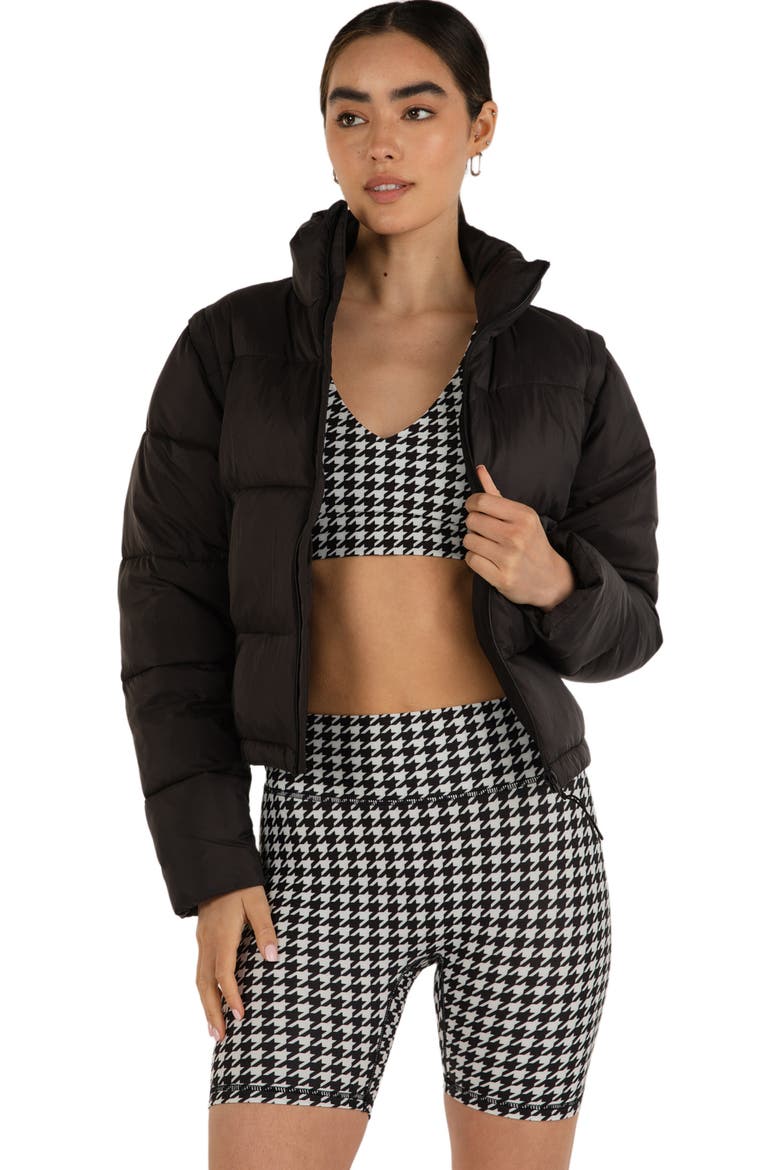 On The Go Puffer Convertible Jacket Vest, Alternate, color, Black