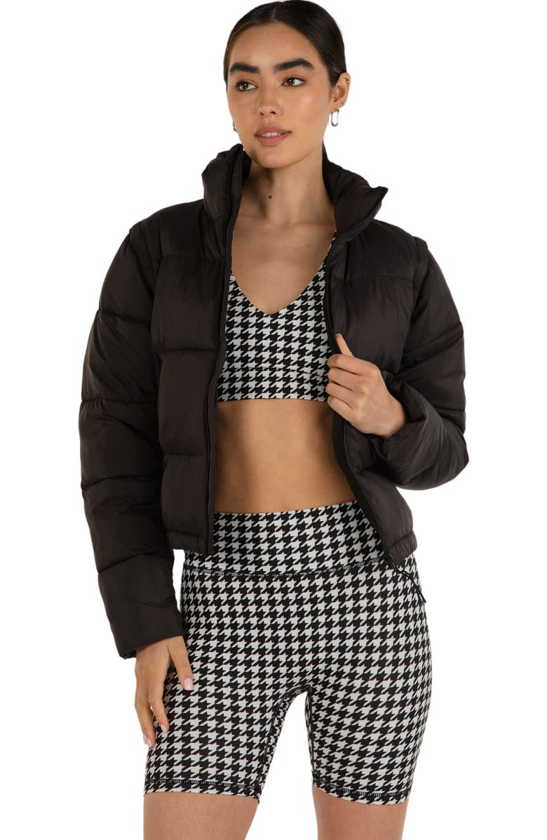 Rebody Active On The Go Puffer Convertible Jacket Vest, Alternate, color, Black