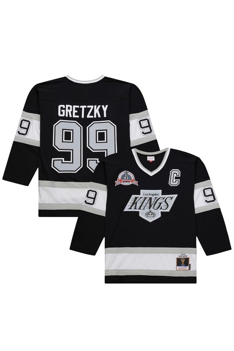 Men's Mitchell & Ness Wayne Gretzky Black Los Angeles Kings Big & Tall 1992/93 Blue Line 2.0 Jersey, Main, color, Black