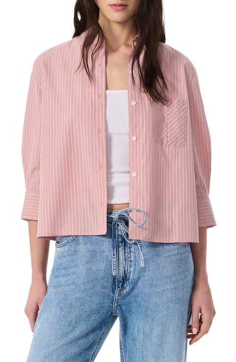 Lucia Stripe Poplin Button-Up Shirt