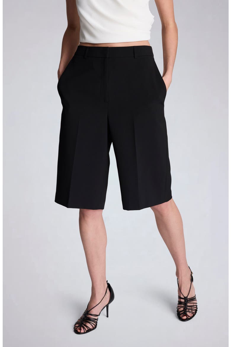 High Waist Bermuda Shorts, Alternate, color, BLACK