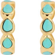 ATHRA LUXE Multi Shape Turquoise Huggie Hoop Earrings