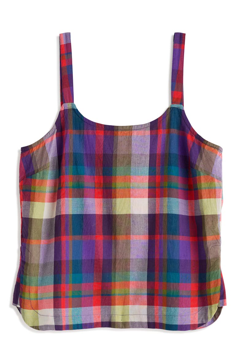 Hares Tail Relaxed Organic Cotton Tank, Alternate, color, FLORABUNDA MULTI DAMSON