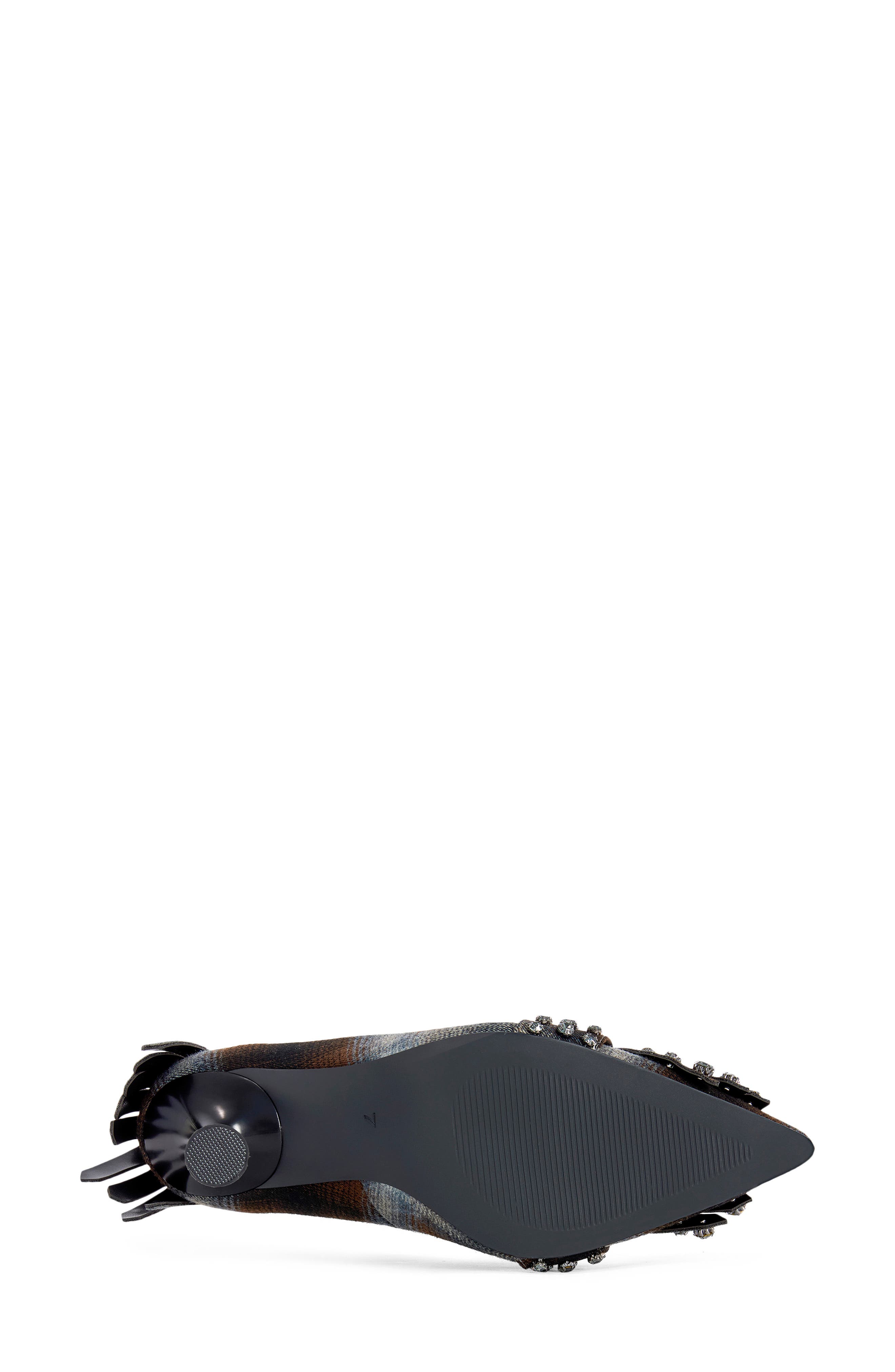 Piero Plaid Crystal Kiltie Pump, Alternate, color, GREY MULTI