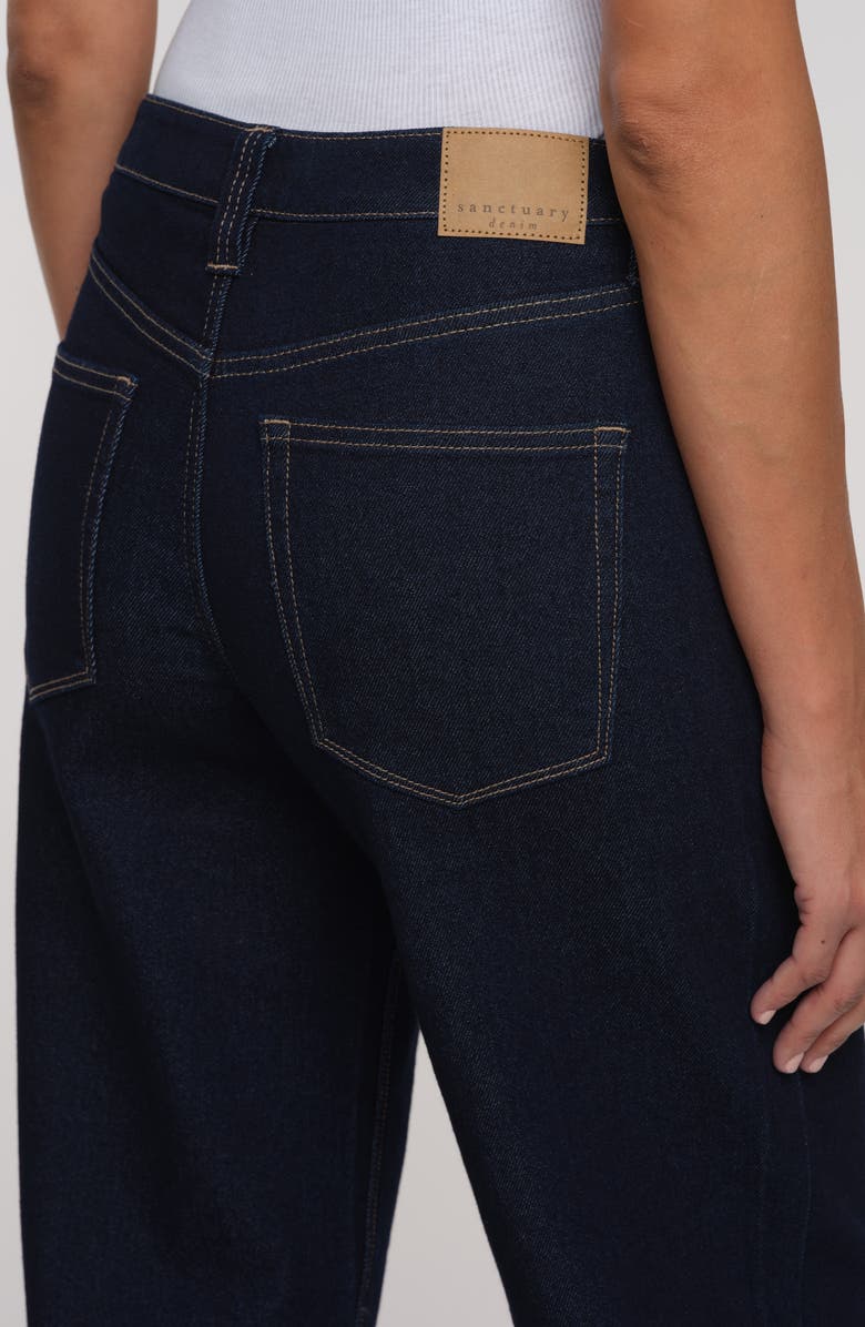 Sanctuary Denim Ekara Mid Rise Novelty Button Fly Slim Wide Jeans, Alternate, color, Dark Wash