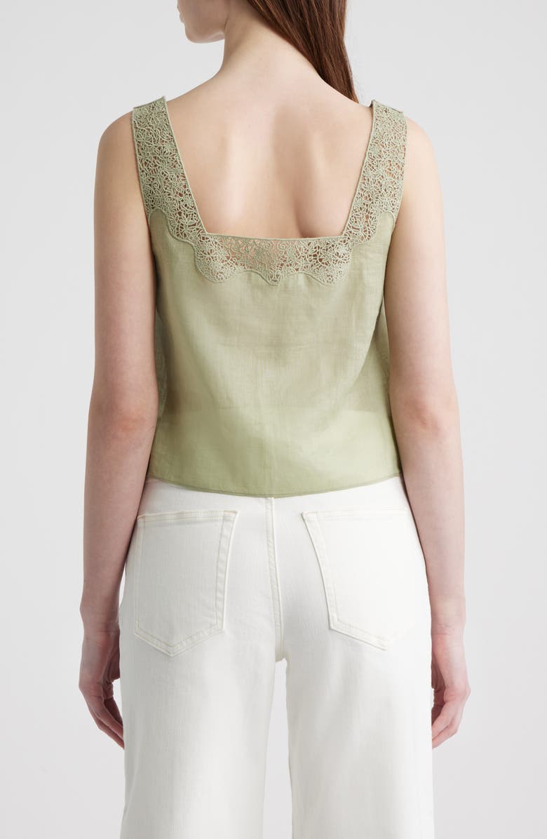 FRAME The Embroidered Crop Tank, Alternate, color, Sage