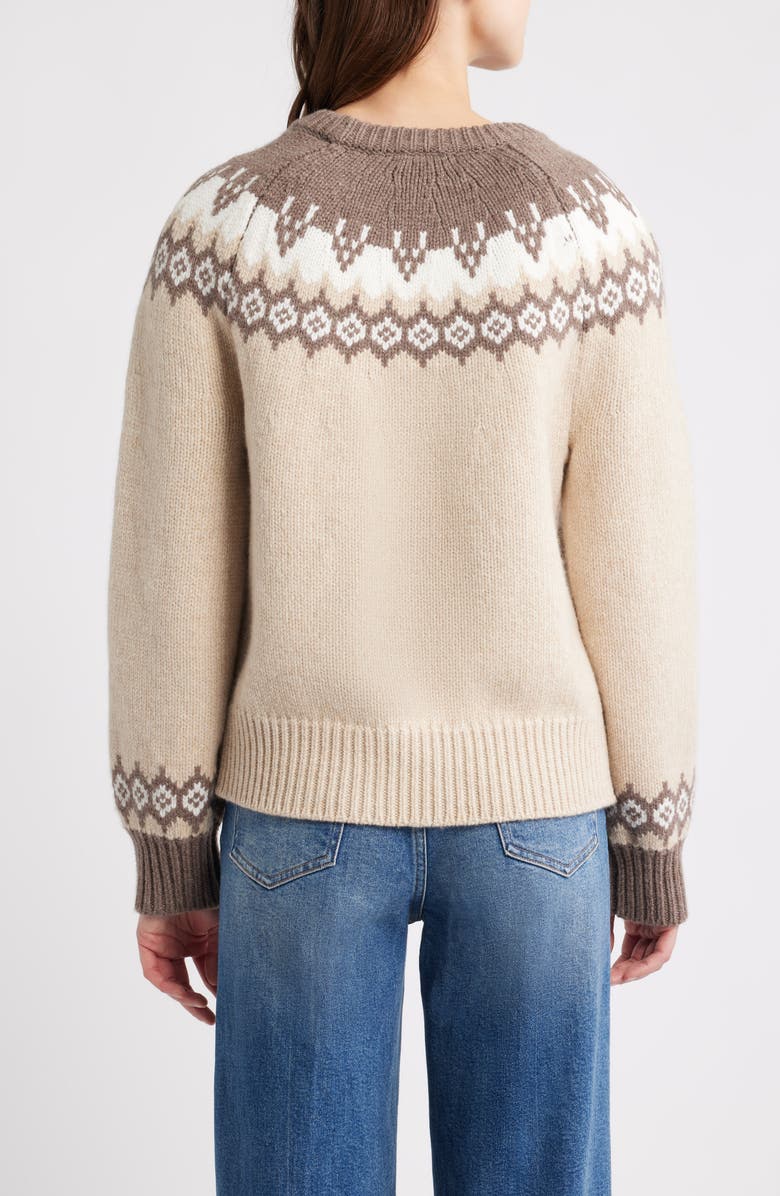 rag & bone Beth Fair Isle Wool Sweater, Alternate, color, Beige Multi