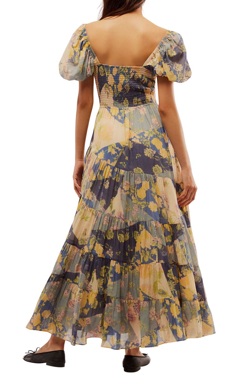 Free People Sundrenched Floral Tiered Maxi Sundress, Alternate, color, Blue Combo Option 2