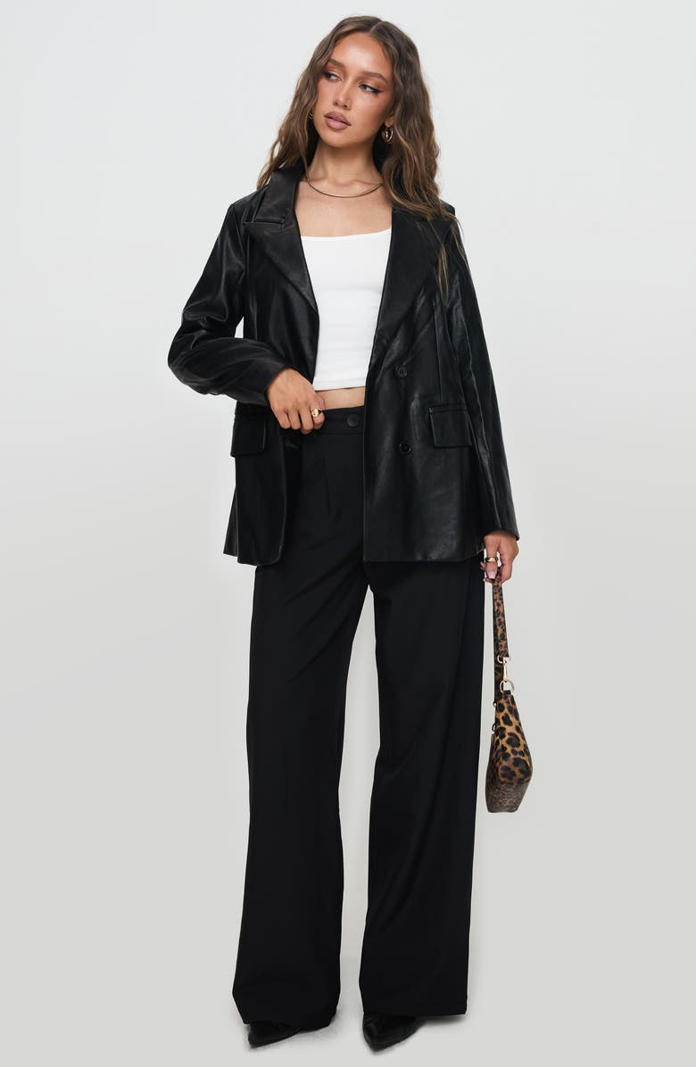 Princess Polly Ellen Oversize Faux Leather Blazer, Alternate, color,