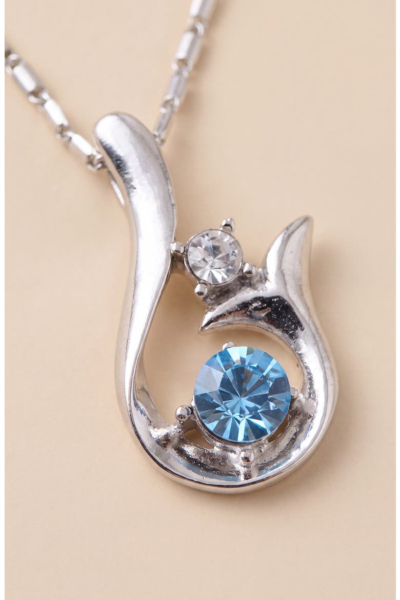 Abstract Sprout Pendant Necklace, Alternate, color, Light Sapphire