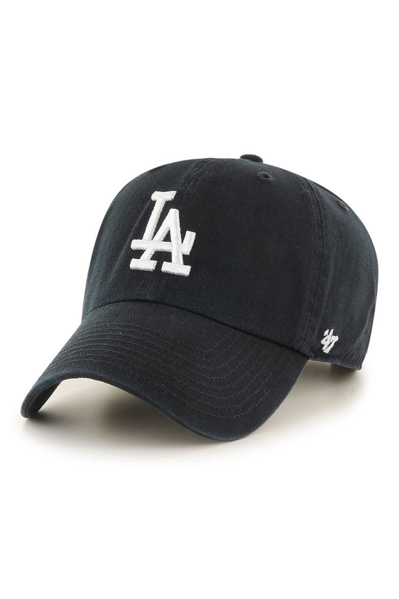 Clean Up LA Dodgers Baseball Cap, Main, color, BLACK