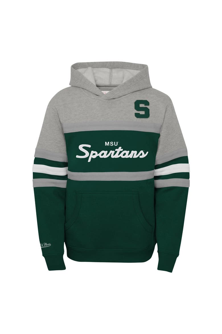 Youth Mitchell & Ness  Green Michigan State Spartans Head Coach Hoodie, Alternate, color, Green