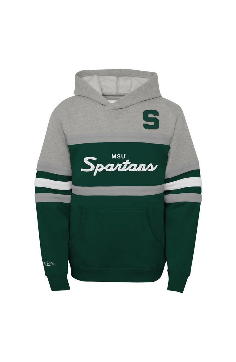 Mitchell & Ness Youth Mitchell & Ness  Green Michigan State Spartans Head Coach Hoodie, Alternate, color, Green