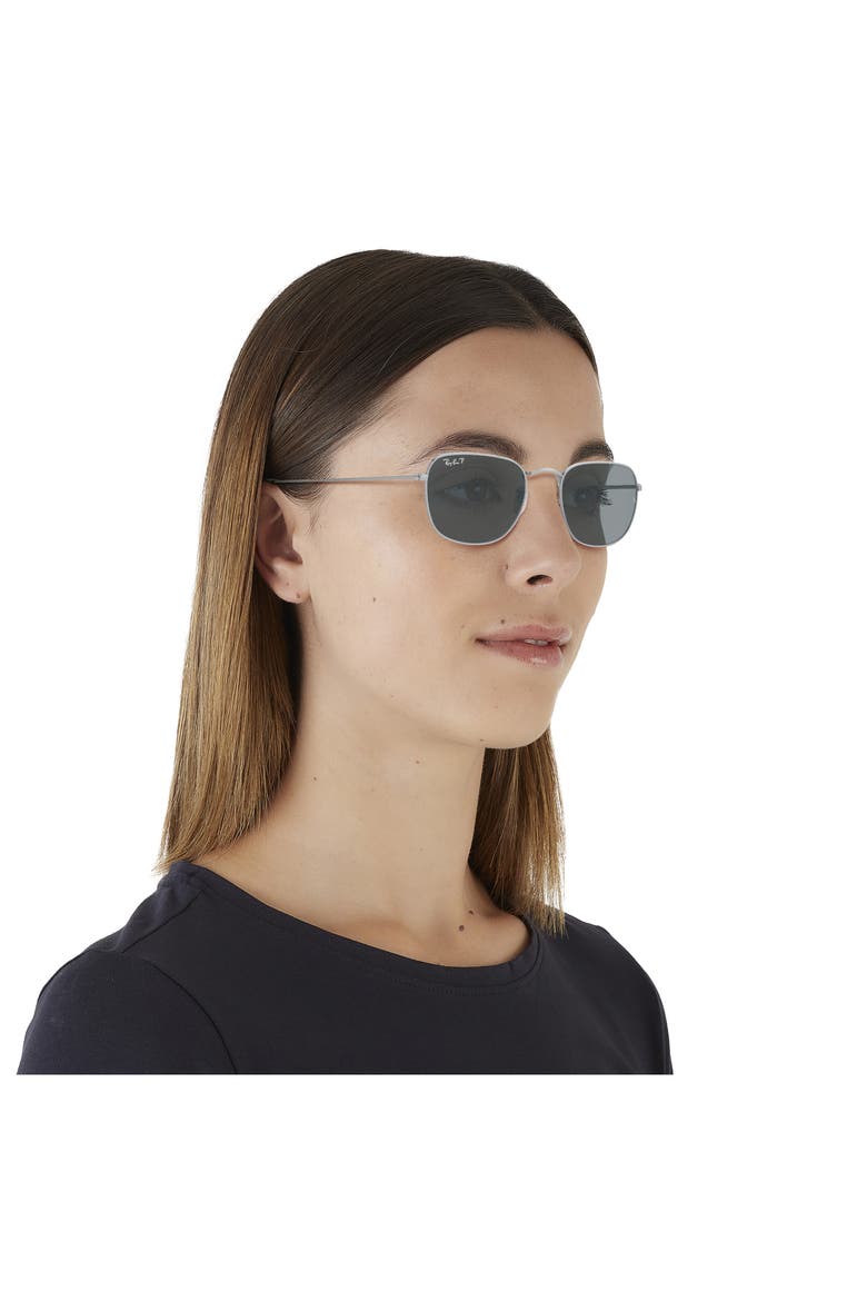 Frank 48mm Polarized Square Sunglasses, Alternate, color, SILVER/ BLUE