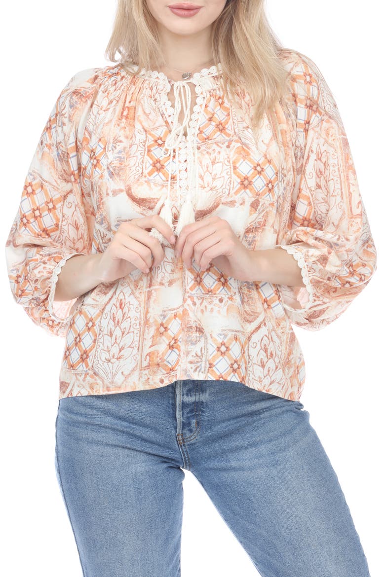 Floral Print Top, Main, color, TAN PRINT