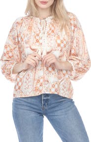 RAIN AND ROSE Floral Print Top