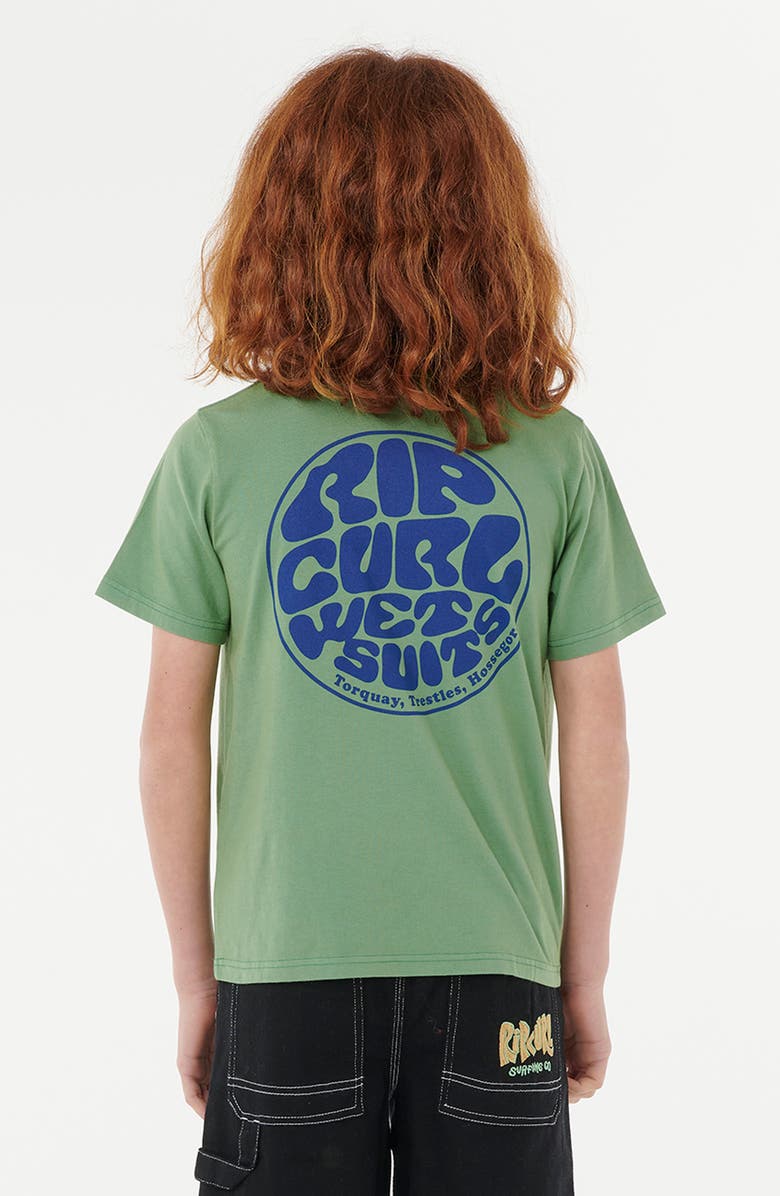 Rip Curl Kids' Wetsuit Icon Cotton Graphic T-Shirt, Alternate, color, Grass Green