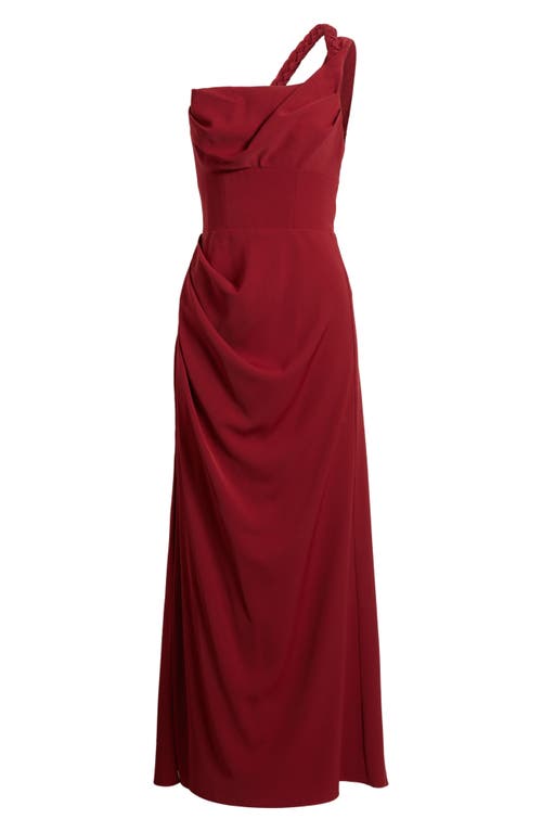 Black Halo Marion One-shoulder Gown In Red