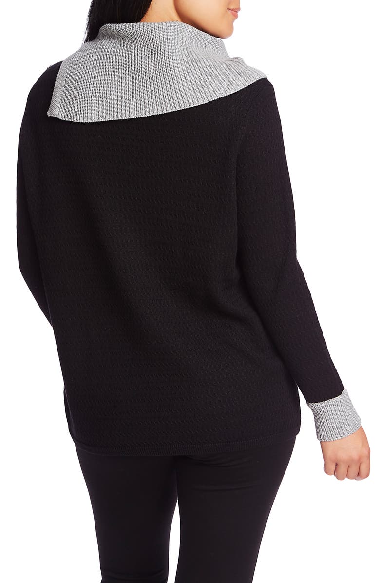 Chaus Colorblock Two-Pocket Cotton Sweater, Alternate, color, 