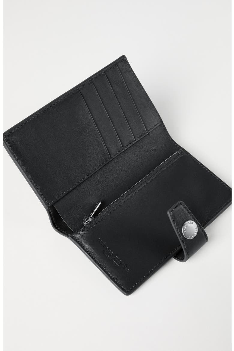 Leather wallet with zipper, Alternate, color, Black
