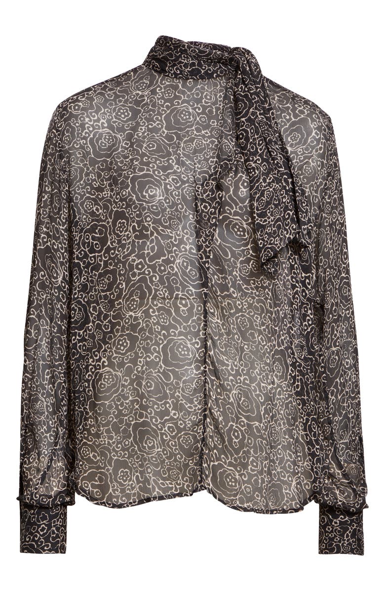 Isabel Marant Étoile Leona Long Sleeve Button-Up Shirt, Alternate, color, Black/ Ecru