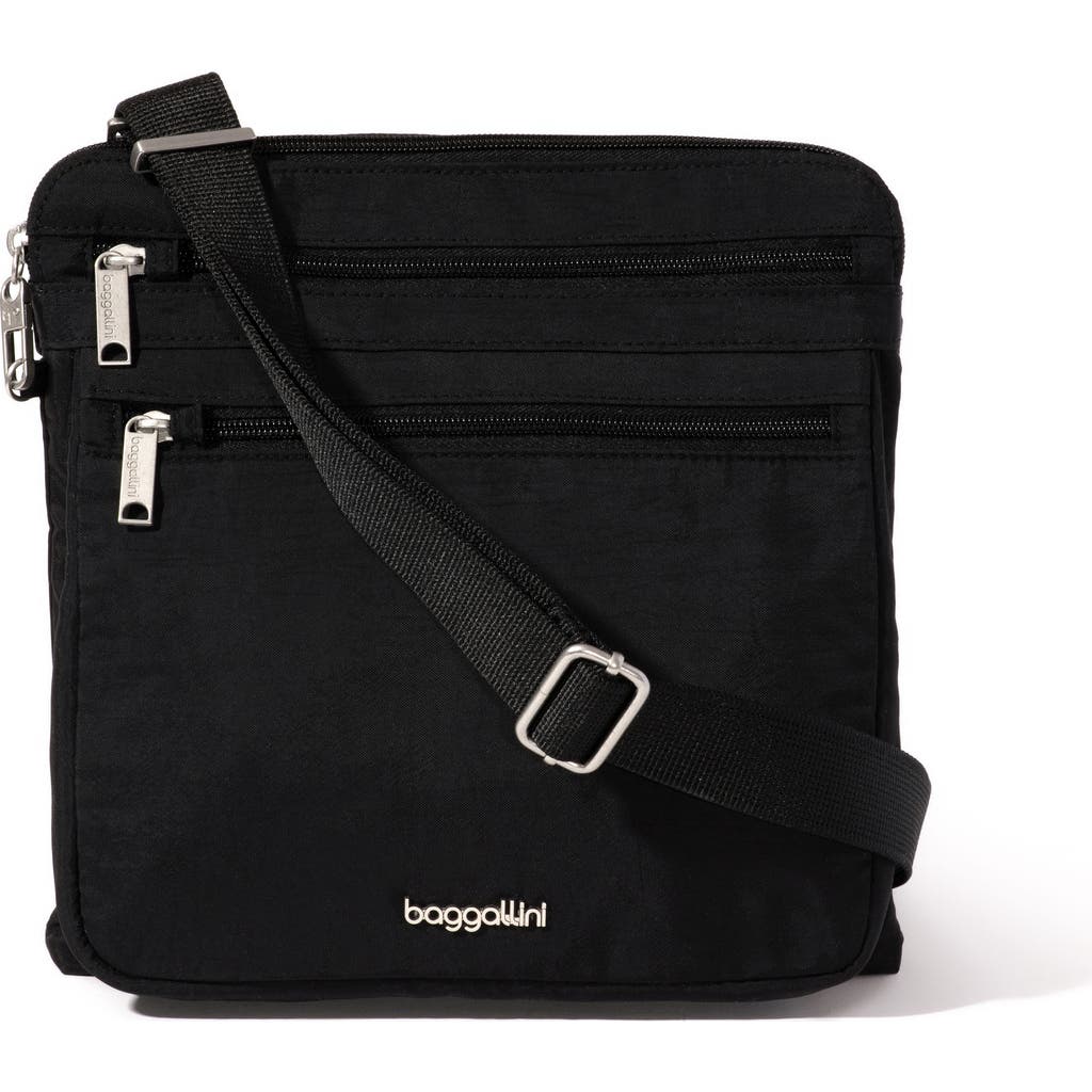 Baggallini Securtex Anti-theft Large Crossbody Bag In Black