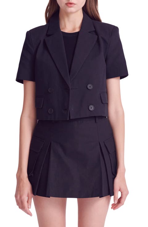 Short Sleeve Double Breasted Blazer