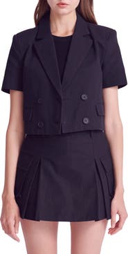 English Factory Short Sleeve Double Breasted Blazer