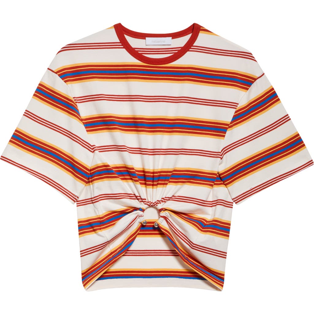 Rabanne Stripe Piercing Ring Crop T-shirt
