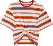 Rabanne Stripe Piercing Ring Crop T-Shirt