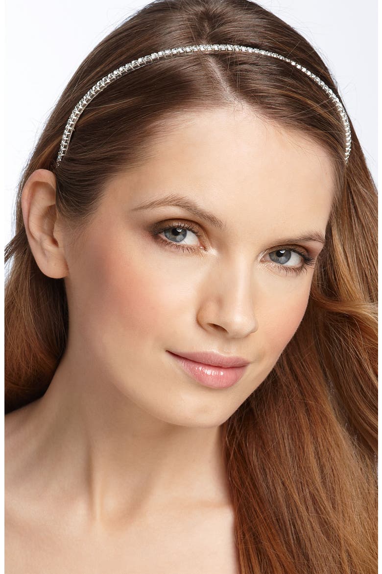 'Single' Crystal Headband, Main, color, CRYSTAL