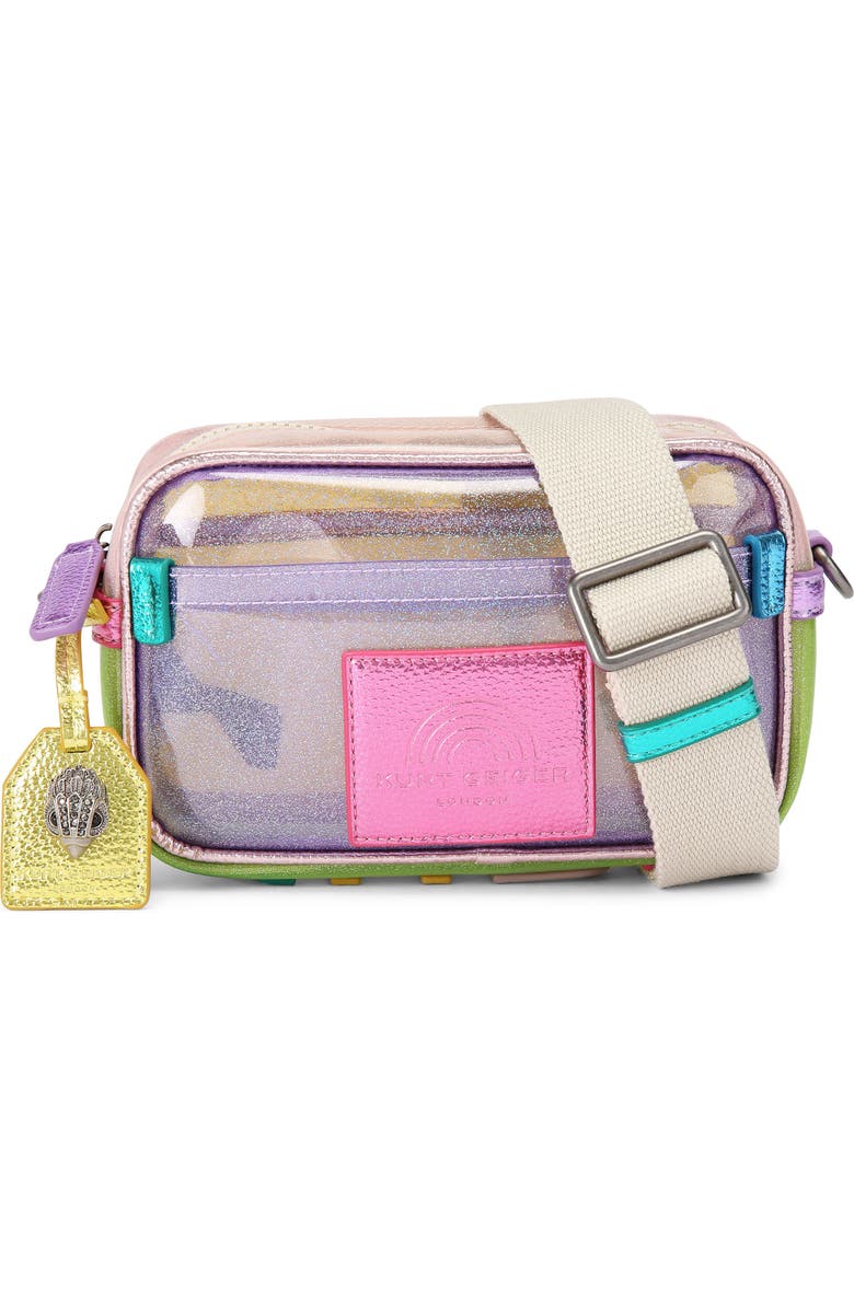 Kurt Geiger London Small Southbank Vinyl Clear Camera Crossbody Bag, Main, color,