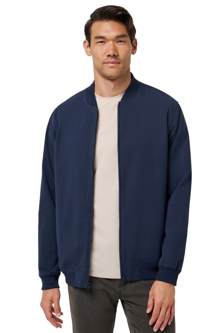 Stretch Cotton Bomber Jacket, Alternate, color, TOTAL ECLIPSE