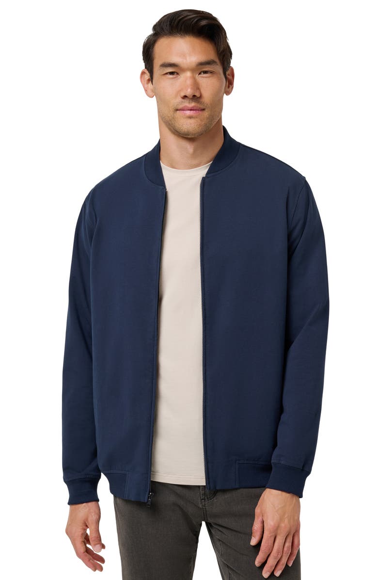 TravisMathew Stretch Cotton Bomber Jacket, Alternate, color, Total Eclipse