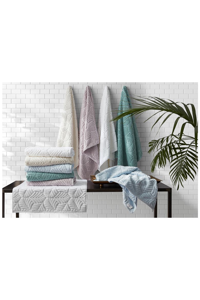 Sonia Leaf Jacquard Cotton Hand Towel, Alternate, color, LILAC